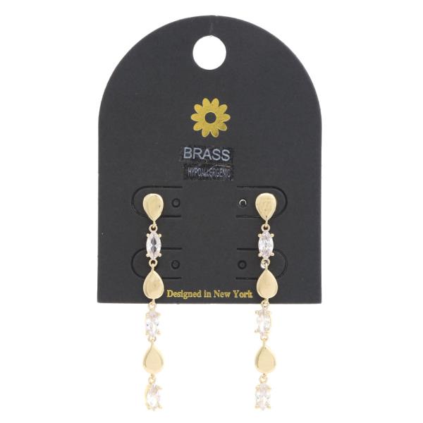 TEARDROP CRYSTAL DANGLE EARRING