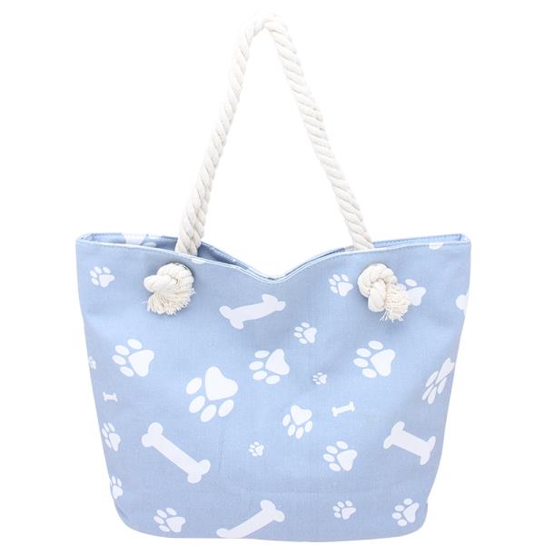 PAW BONE PRINT PATTERN TOTE BAG