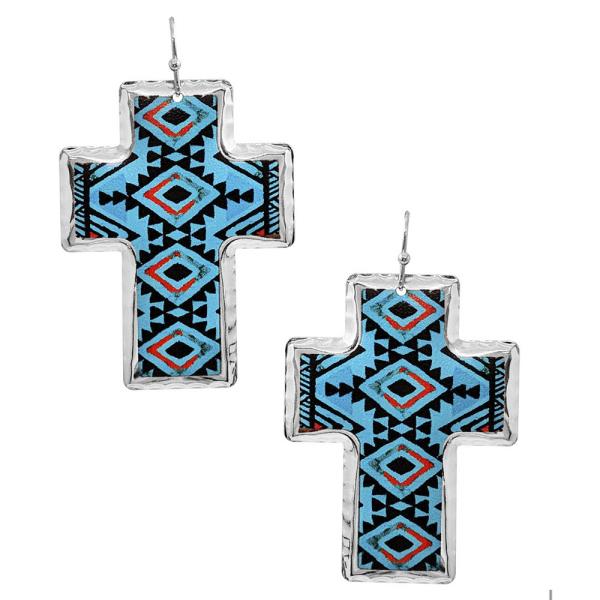 WESTERN PRINT STAMPING EARRINGS