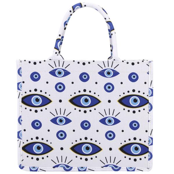 EVIL EYE PRINT TOTE BAG