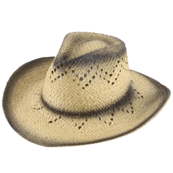 TWO TONE STRAW COWBOY HAT