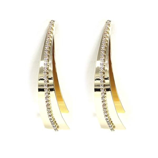 METAL RHINESTONE EARRING