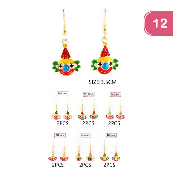 CLOWN DANGLE EARRING (12 UNITS)
