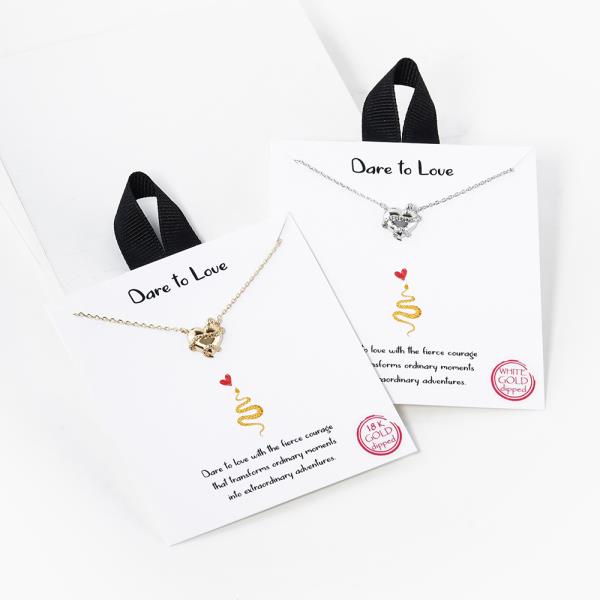 18K GOLD RHODIUM DIPPED DARE TO LOVE HEART NECKLACE