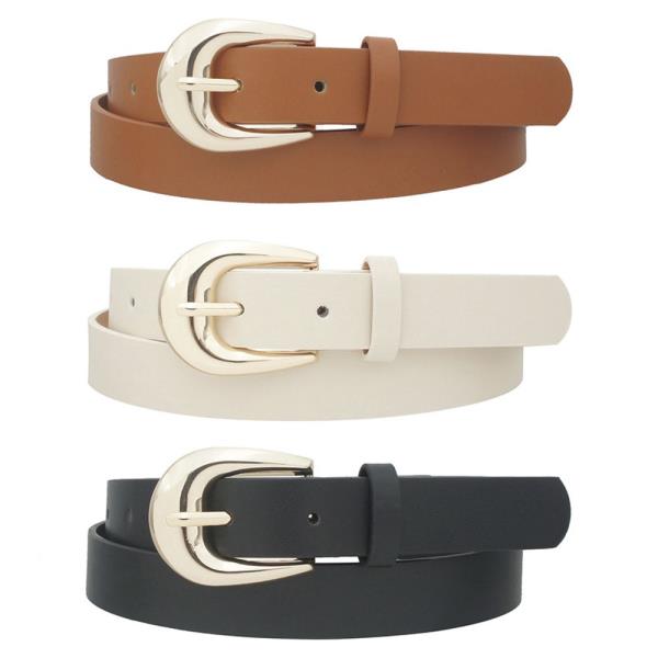 BASIC U BUCKLE SKINNY TRIO BELT