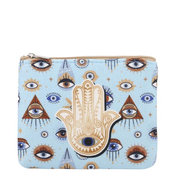 HAMSA EVIL EYE COIN PURSE BAG