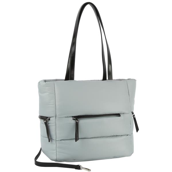 SMOOTH CUSHION TEXTURE ZIPPER CROSSBODY SHOULDER BAG