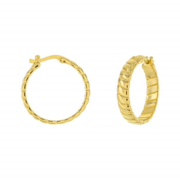 BRASS GOLD PLATED 20MM HOOP EARRING