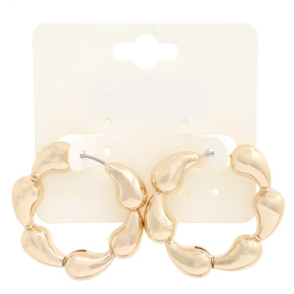 TEARDROP DOME HOOP EARRING