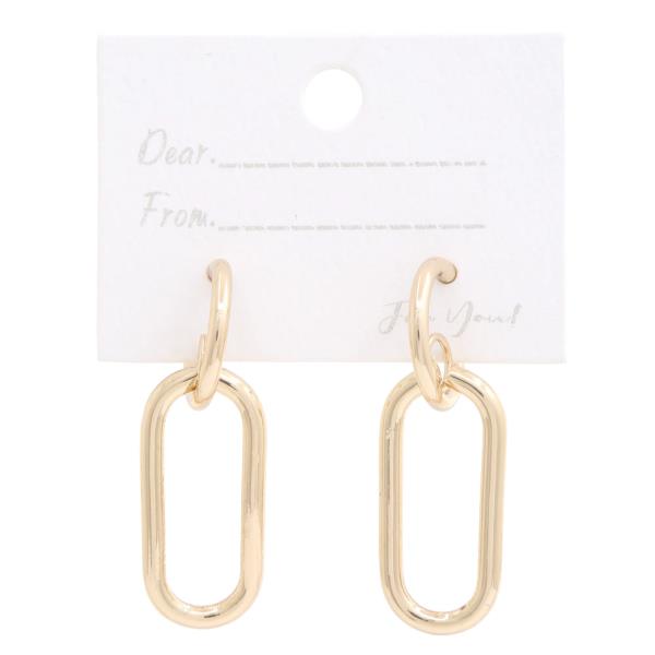 LONG OVAL METAL EARRING
