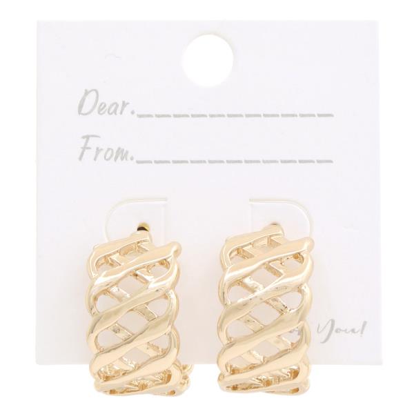 WAVY METAL OPEN HOOP EARRING