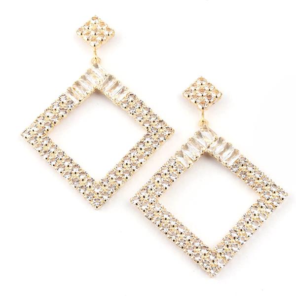 CZ RHINESTONE DIAMOND DANGLE EARRING