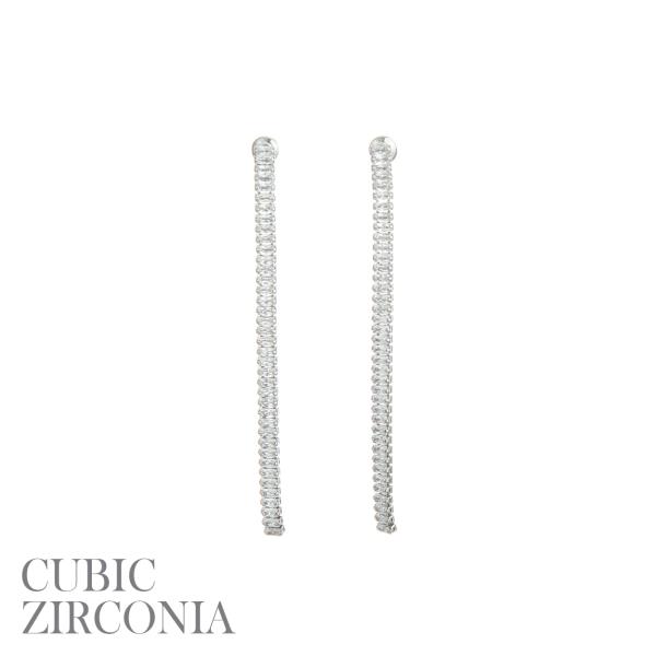 CZ BAGUETTE LINER EARRING