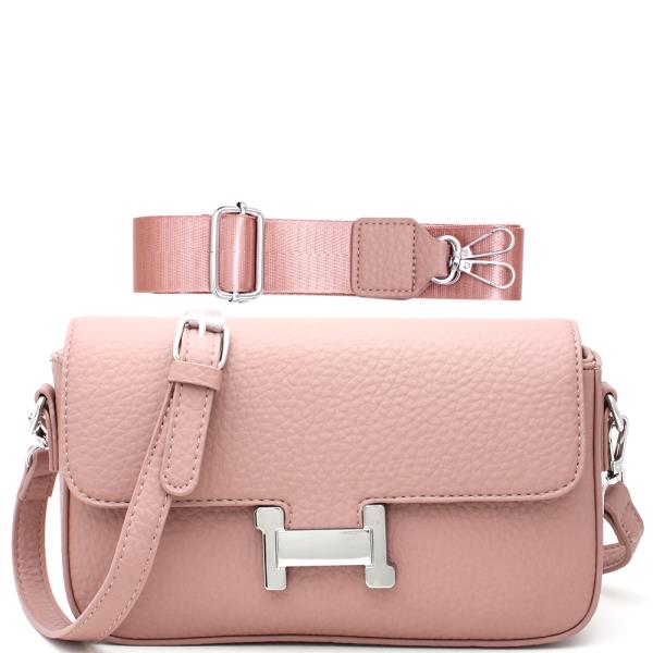 SMOOTH CHIC SHOULDER CROSSBODY BAG W EXTRA STRAP