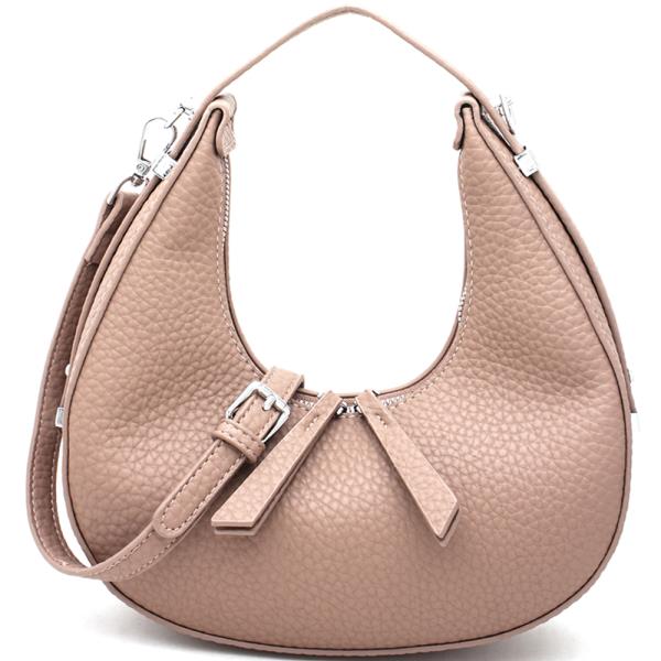 TEXTURED ROUNDED SHOULDER CROSSBODY BAG