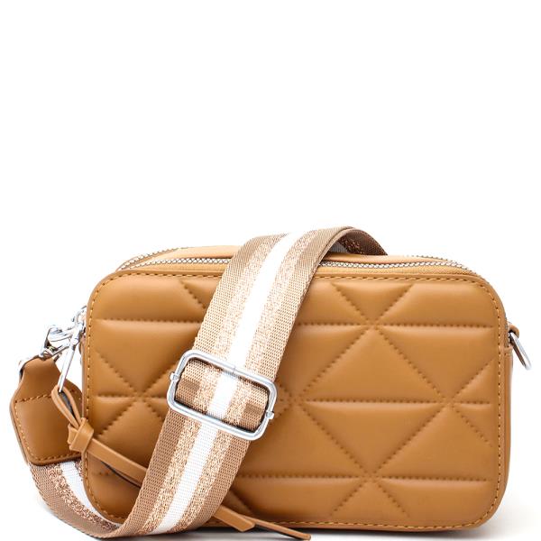 STYLISH CUSHION QUILT ZIPPER CROSSBODY BAG