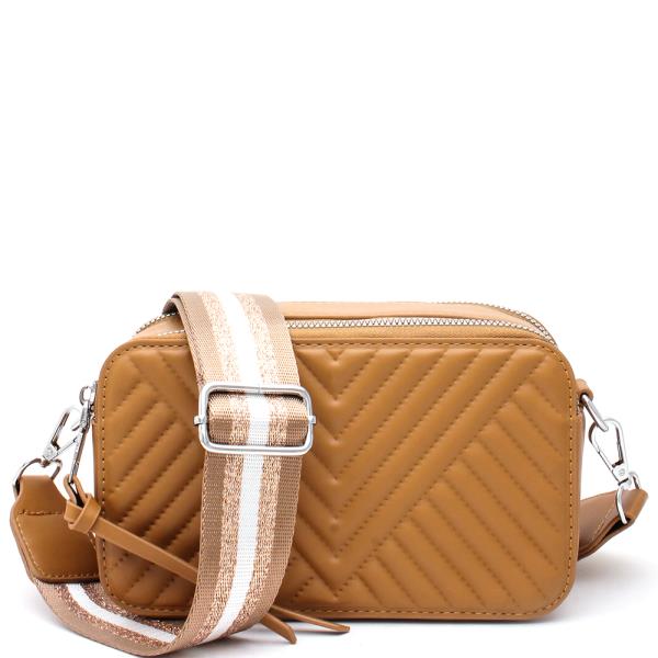 QUILTED FASHION ZIPPER CROSSBODY BAG