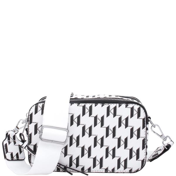 PRINT DESIGN ZIPPER CROSSBODY BAG