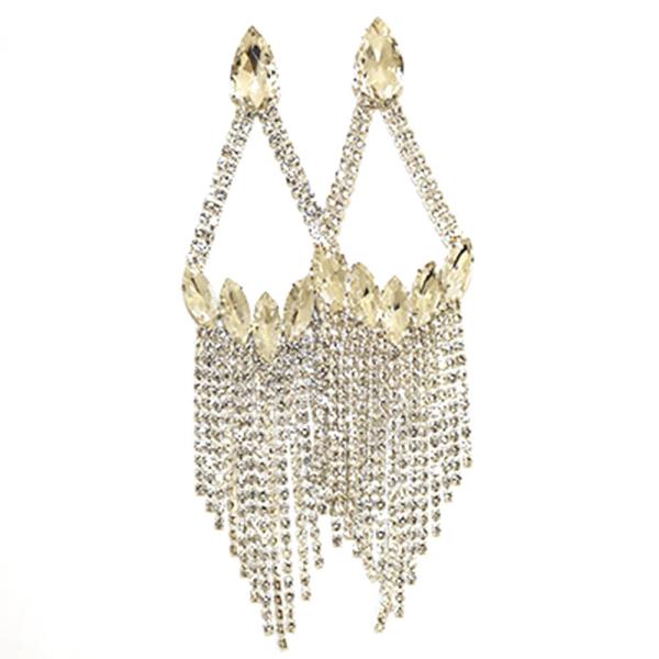 CRYSTAL GEMSTONE PARTY DANGLE EARRING