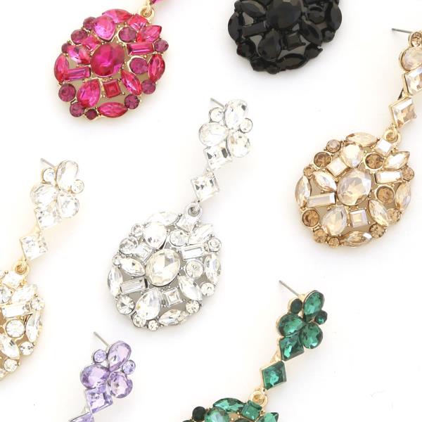 CRYSTAL GEMSTONE PARTY DANGLE EARRING