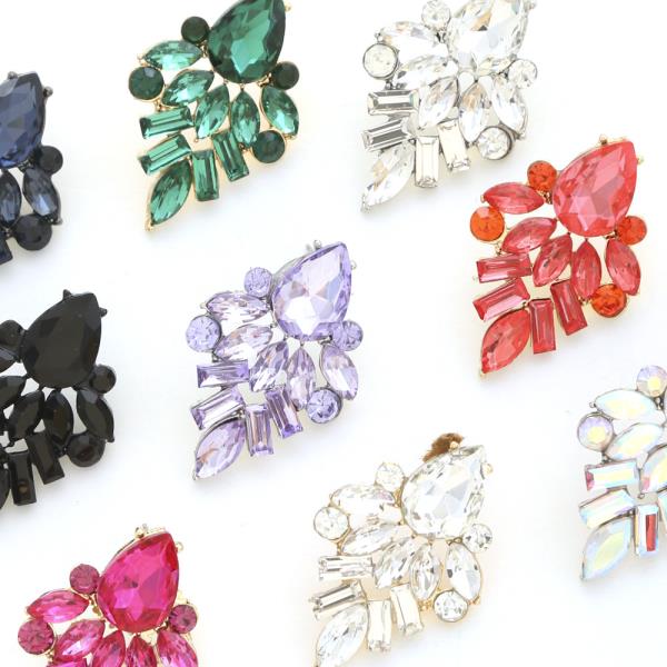 TEARDROP CRYSTAL GEMSTONE PARTY DANGLE EARRING