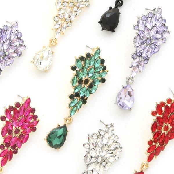 CRYSTAL GEMSTONE PARTY DANGLE EARRING