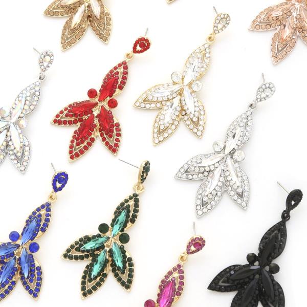 TEARDROP CRYSTAL GEMSTONE PARTY DANGLE EARRING