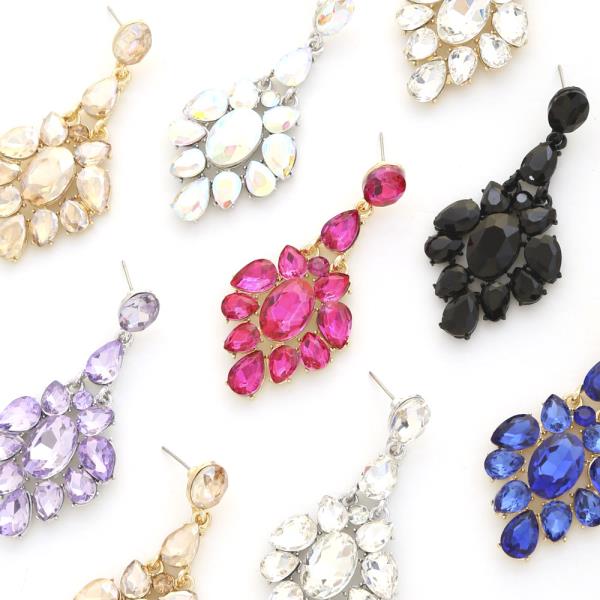 CRYSTAL GEMSTONE PARTY DANGLE EARRING