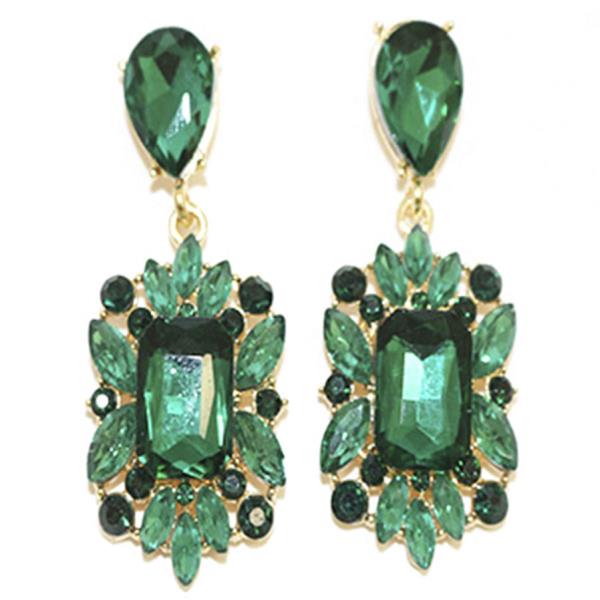 TEARDROP CRYSTAL GEMSTONE PARTY DANGLE EARRING