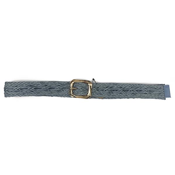 FAUX BRAID LEATHER METAL BUCKLE BELT