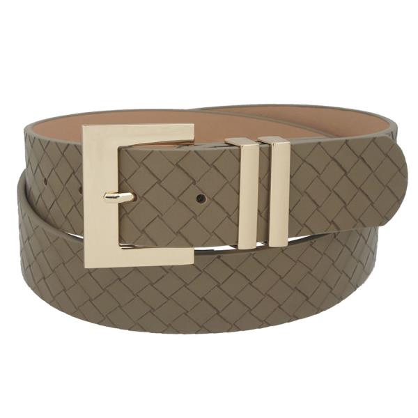 SQUARE BUCKLE METAL LOOP WEAVE BELT