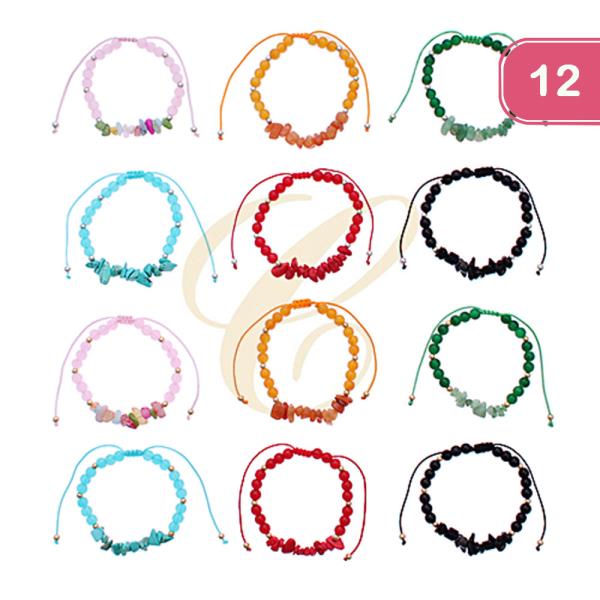 STONE BEADED BRACELET (12 UNITS)