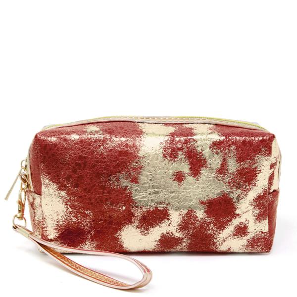 LUREX OMBRE GOLD SILVER FOIL MAKEUP POUCH