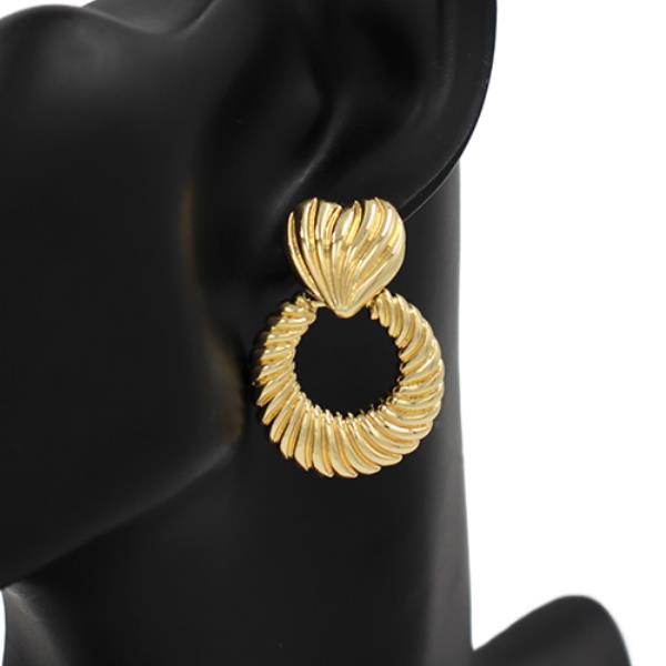 METAL ROUND DANGLE EARRING