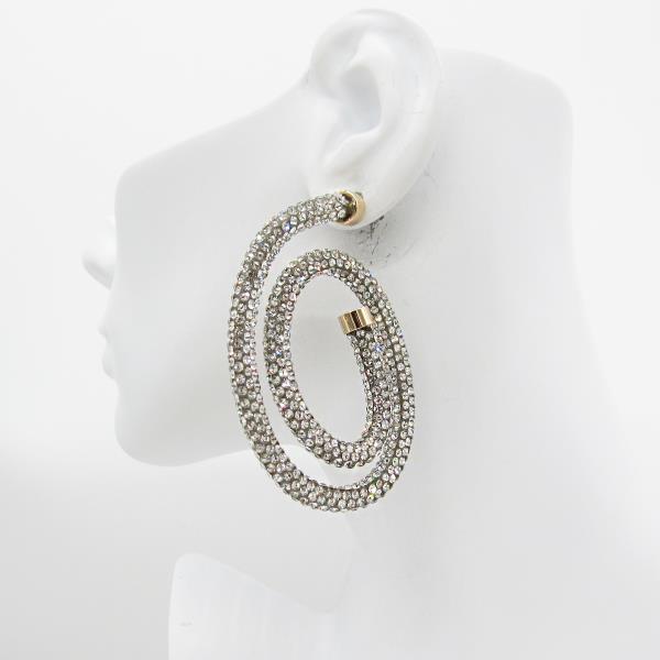 SWIRL RHINESTONE EARRING
