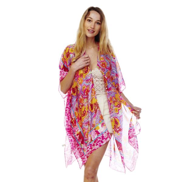 FLORAL PRINTED SILKY KIMONO