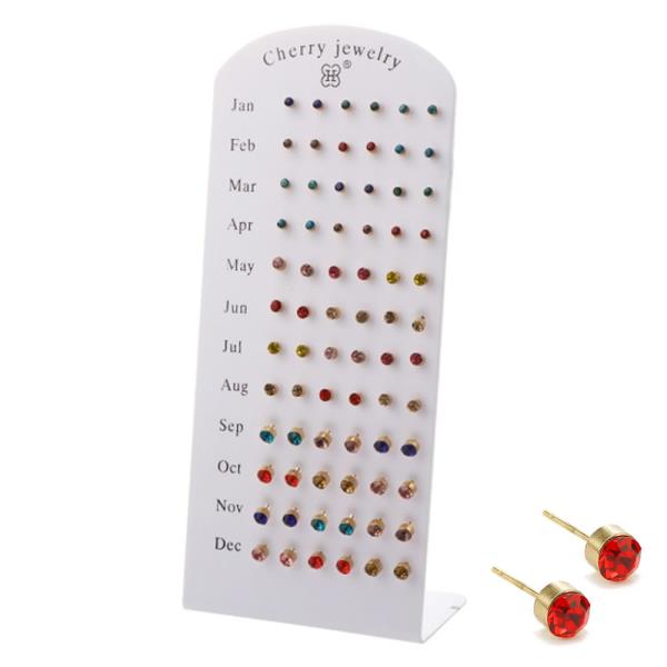 RHINESTONE STUD EARRING (36 UNITS)