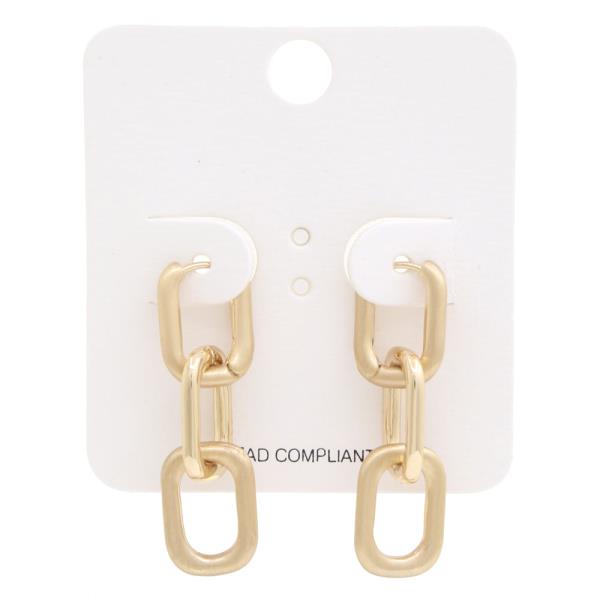RECTANGLE LINK METAL EARRING