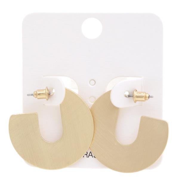 ROUND BRUSHED METAL EARRING