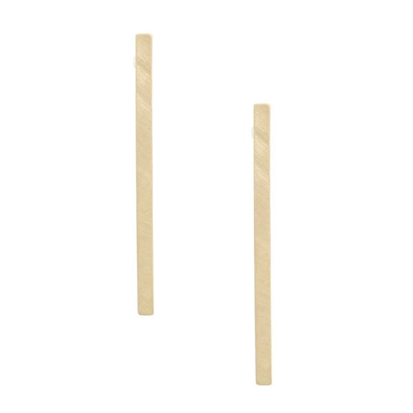 LONG BAR METAL BRUSHED EARRING