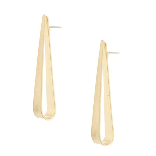 LONG TEARDROP METAL EARRING