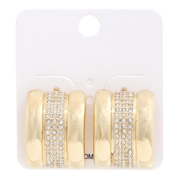 METAL RHINESTONE METAL EARRING