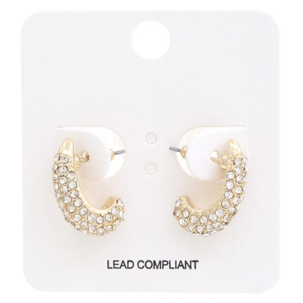 RHINESTONE METAL EARRING