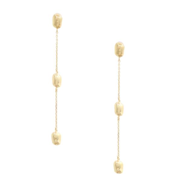 TRIPLE METAL CHAIN DANGLE EARRING