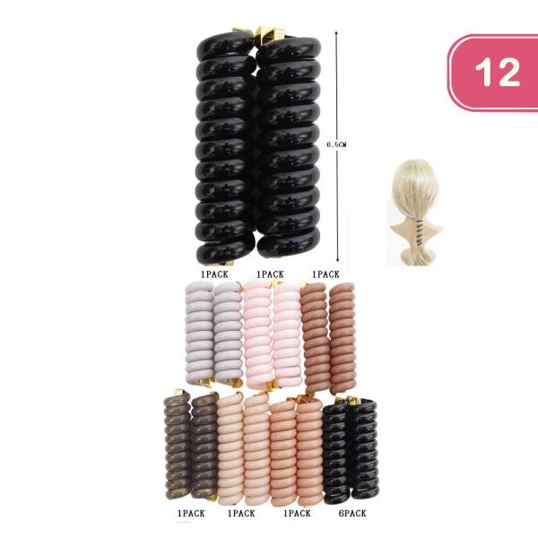 SPIRAL HAIR TIE (12 UNITS)