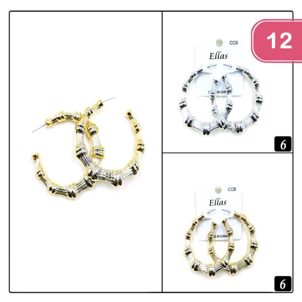 BAMBOO HOOP EARRING (12 UNITS)