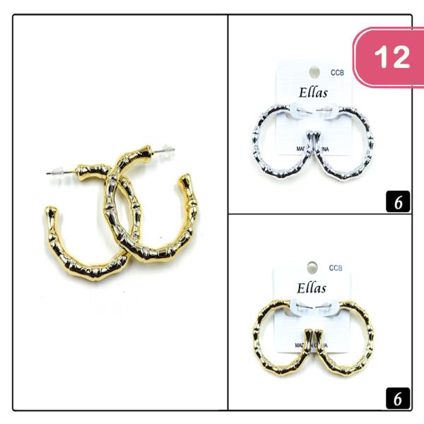 BAMBOO HOOP EARRING (12 UNITS)