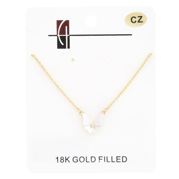 18K GOLD DIPPED BUTTERFLY PENDANT NECKLACE
