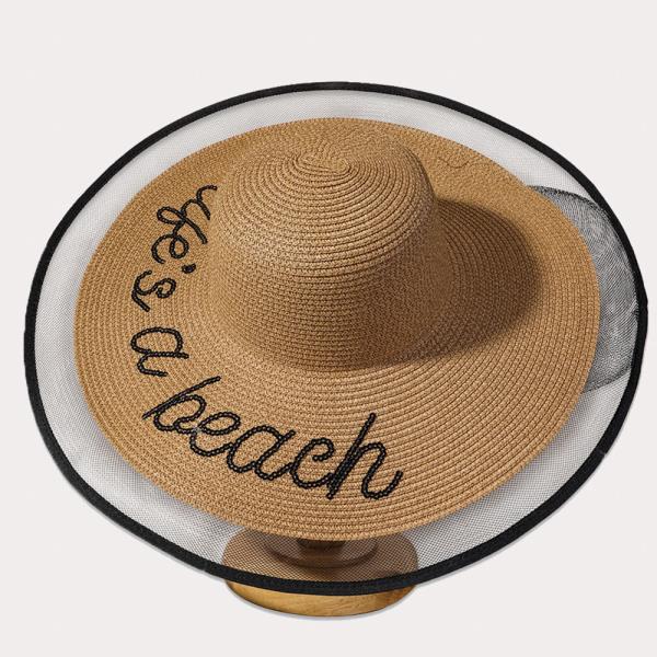 LIFES A BEACH MESH EDGE FLOPPY SUN HAT
