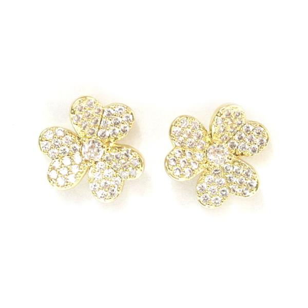RHINESTONE CLOVER POST EARRING